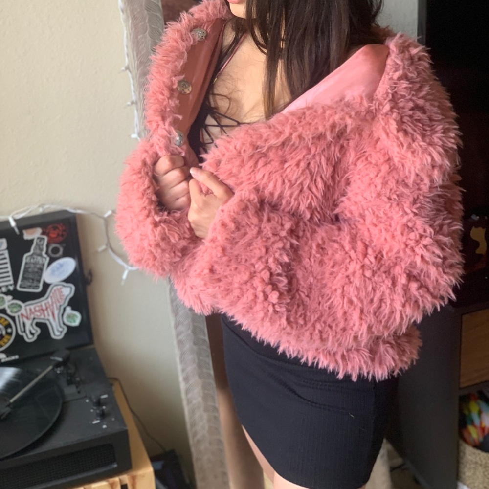 Pink teddy jacket
